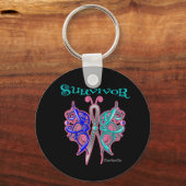 Survivor Celtic Butterfly - Thyroid Cancer Sleutelhanger (Voorkant)