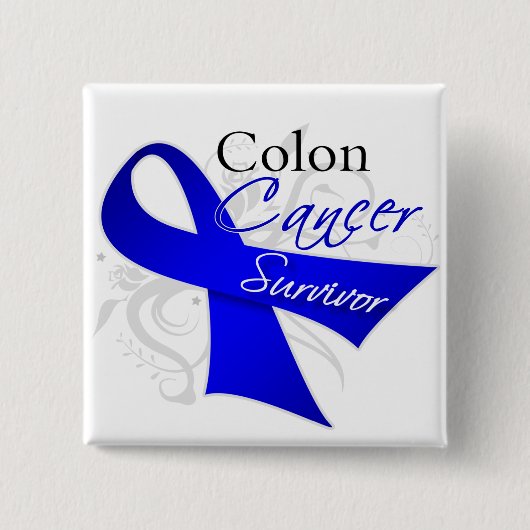 Survivor - Colon Cancer Vierkante Button 5,1 Cm (Voorkant)