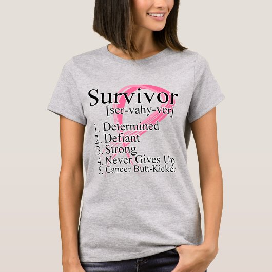 Survivor Definition - Borstkanker T-shirt (Voorkant)