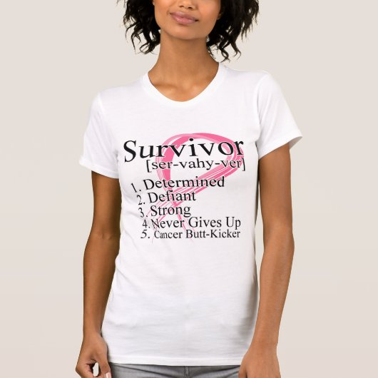 Survivor Definition - Borstkanker T-shirt (Voorkant)
