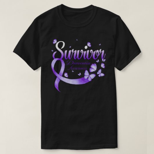 Survivor Dementia Awareness Butterfly T-shirt (Design voorkant)