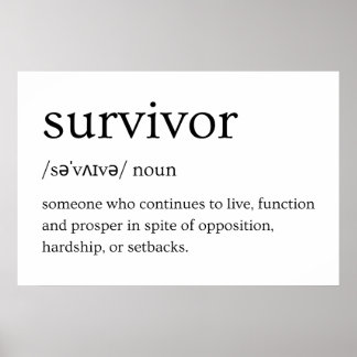 Survivor Dictionary Definition Poster