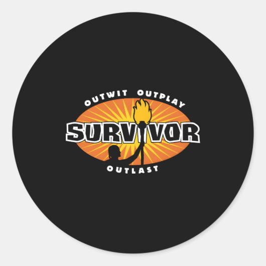 Survivor Gold Burst Ronde Sticker (Voorkant)