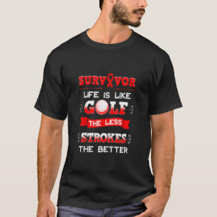Survivor Golf Stroke Ischemic Cerebrovascular Brai T-shirt
