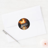 "Survivor" Gray Wolf Gifts Ronde Sticker (Envelop)