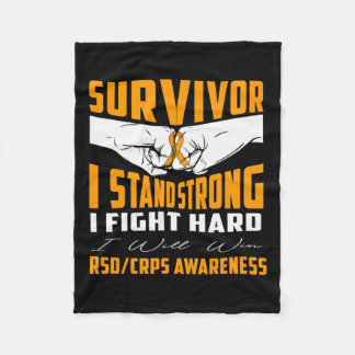 Survivor I Stand Strong RSD CRPS Awareness Fleece Deken