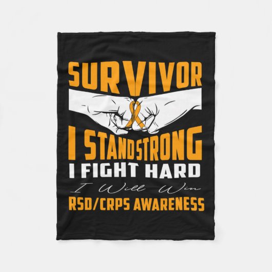 Survivor I Stand Strong RSD CRPS Awareness Fleece Deken (Voorkant)