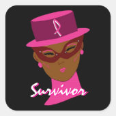 "Survivor in roze" Sticker -  (Voorkant)