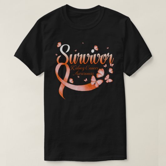 Survivor Kidney Cancer Awareness Butterfly T-shirt (Design voorkant)