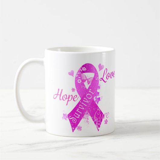 Survivor Love Hope Cure Koffiemok (Links)