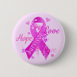 Survivor Love Hope Cure Ronde Button 5,7 Cm