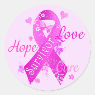 Survivor Love Hope Cure Ronde Sticker