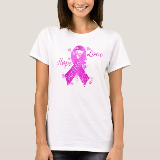 Survivor Love Hope Cure T-shirt (Voorkant)