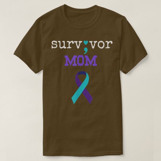 Survivor mama Semicolon geeft zelfmoord preventie T-shirt (Design voorkant)