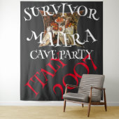 SURVIVOR MATERA CAVE PARTY WIJNMIXER WANDKLEED (In situ)