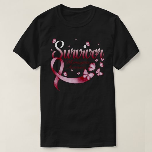 Survivor Meningitis Awareness Butterfly T-shirt (Design voorkant)