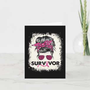 Survivor Messine Bun Breast Cancer Awareness Pink Kaart