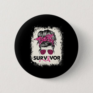 Survivor Messine Bun Breast Cancer Awareness Pink Ronde Button 5,7 Cm