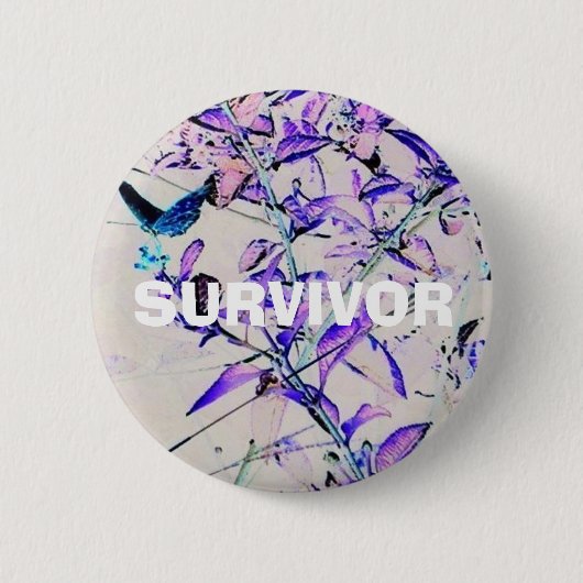 SURVIVOR (Mod Butterfly Style)-BUTTON Ronde Button 5,7 Cm (Voorkant)