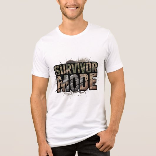Survivor Mode Gebarsten Muur Heren T-Shirt – Strij (Voorkant)