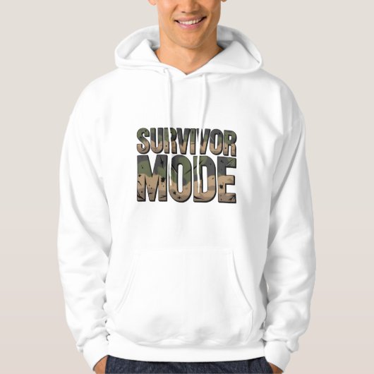 Survivor Mode Heren Hoodie – Army Camo Editie (Voorkant)
