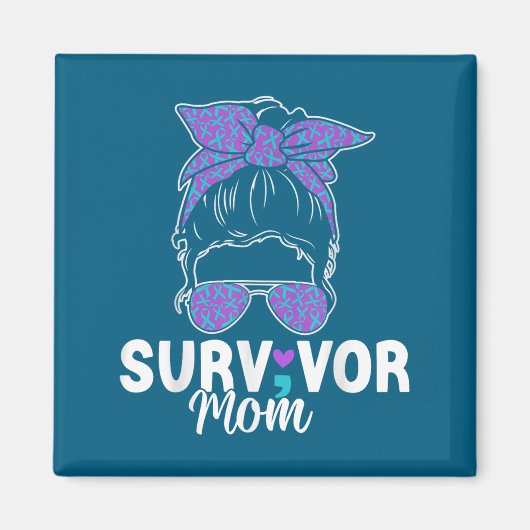 Survivor Mom - Semicolon Suicide Prevention Awaren Magneet (Voorkant)