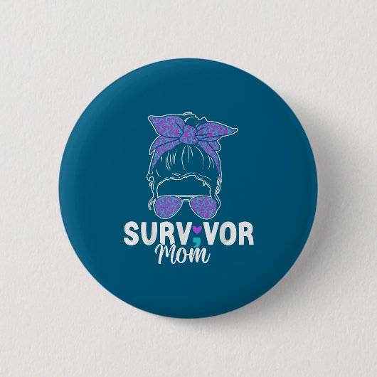 Survivor Mom - Semicolon Suicide Prevention Awaren Ronde Button 5,7 Cm (Voorkant)