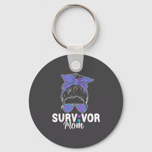 Survivor Mom - Semicolon Suicide Prevention Awaren Sleutelhanger (Voorkant)