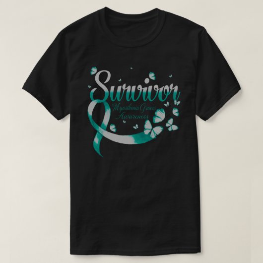 Survivor Myasthenia Gravis Awareness Butterfly T-shirt (Design voorkant)