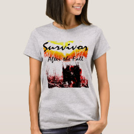 "Survivor, na de Herfst", rode zwarte gele scène T-shirt