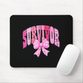 Survivor Nk Ribbon Coquette Bow Breast Cancer Awar Muismat (Met muis)