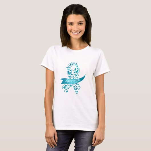 Survivor Ovarium Cancer Awareness T-shirt (Voorkant volledig)