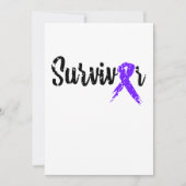 Survivor Paarse Ribbon Breast Cancer Bewustheid Save The Date (Voorkant)