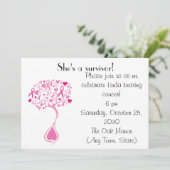 Survivor Party/Fundraiser Invite over borstkanker Kaart (Staand voorkant)