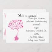 Survivor Party/Fundraiser Invite over borstkanker Kaart (Voorkant / Achterkant)