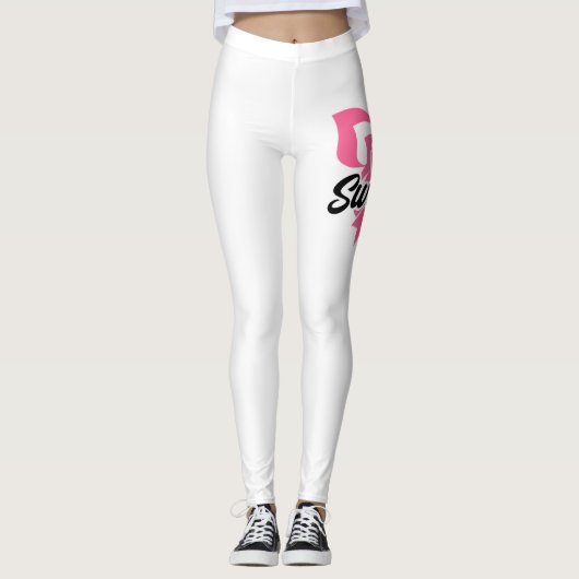 Survivor Pink Ribbon Breast Cancer Bewustheid Leggings (Voorkant)