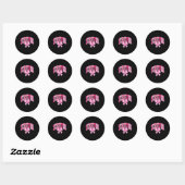 Survivor Pink Ribbon Coquette Bow Breast Cancer Aw Ronde Sticker (Vel)