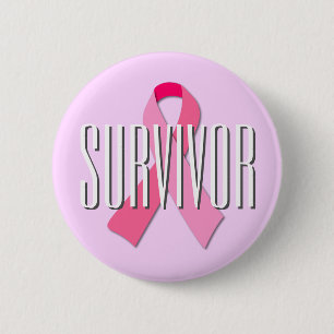 Survivor Pink Ribbon Ronde Button 5,7 Cm