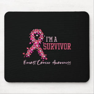 Survivor Pink Ribbons Hearts Breast Cancer Awarene Muismat