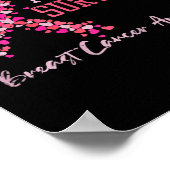 Survivor Pink Ribbons Hearts Breast Cancer Awarene Poster (Hoek)