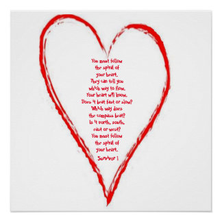 Survivor Poem in een rood hart Poster