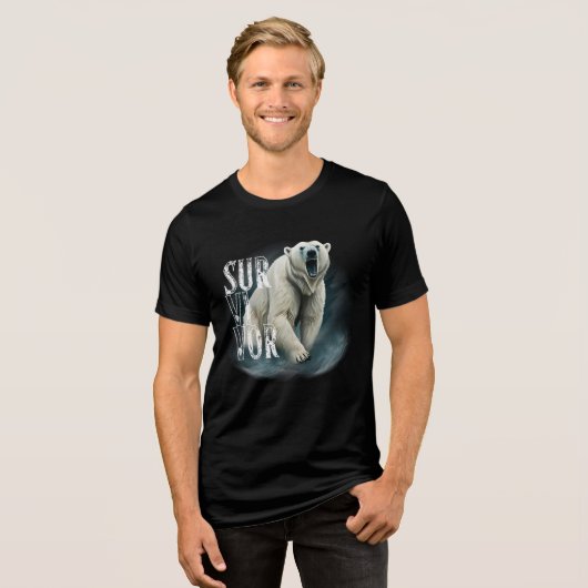 Survivor Polar Bear – Strength and Resilience Tri-Blend Shirt (Voorkant volledig)
