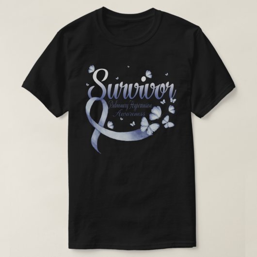 Survivor Pulmonary Hypertension Awareness Butterfl T-shirt (Design voorkant)