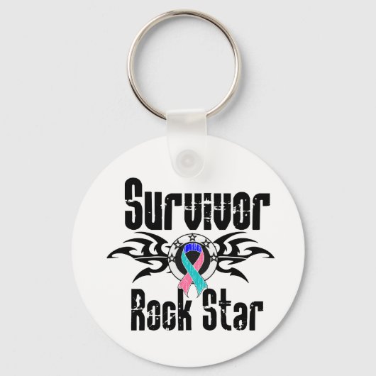 Survivor Rock Star - Thyroid Cancer Survivor Sleutelhanger (Voorkant)