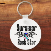 Survivor Rock Star - Thyroid Cancer Survivor Sleutelhanger (Voorkant)