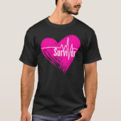 Survivor - roze hart t-shirt (Voorkant)
