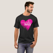 Survivor - roze hart t-shirt (Voorkant volledig)