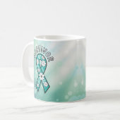 Survivor SA Teal Awareness Ribbon Koffiemok (Voorkant links)