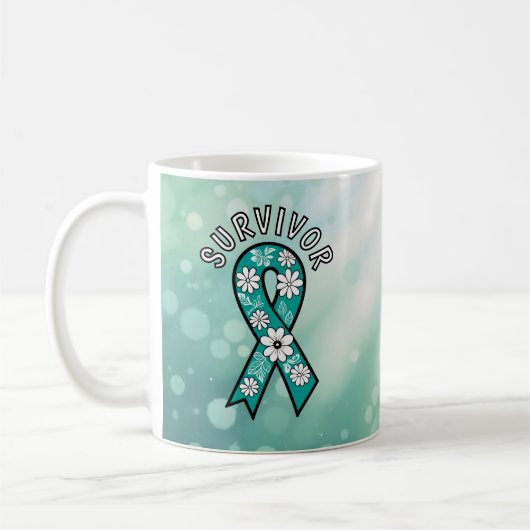 Survivor SA Teal Awareness Ribbon Koffiemok (Links)