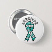 Survivor SA Teal Awareness Ribbon Ronde Button 5,7 Cm (Voorkant /achterkant)